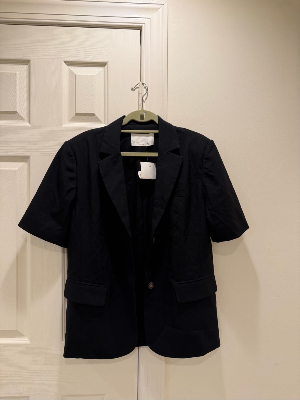 Women's Short Sleeve Black Blazer Jacket